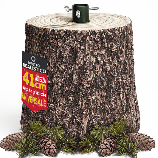 Base Supporto Albero di Natale Scuro Tronco Natalizio 41cm Attacco Universale