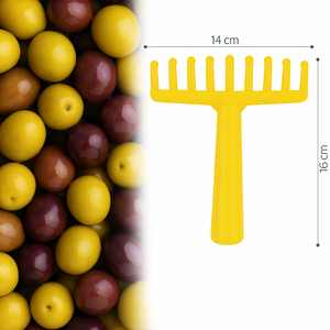Rastrello per Olive a 9 Denti larghezza 14 Cm, Raccolta Olive, Noci e Nocciole, con Foro per Manico NUMERO ARTICOLI: 5 PZ