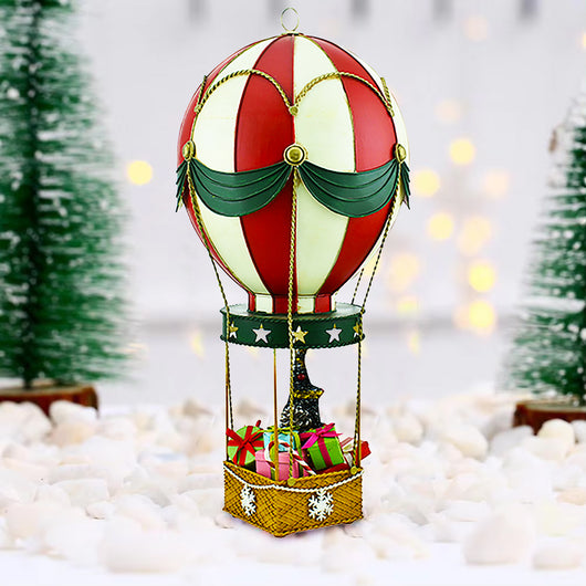 Mongolfiera in Metallo Decorativo Addobbo Natalizio con Gancio 54x24.5x24.5 cm