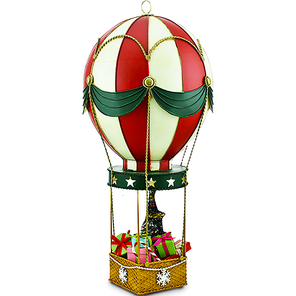 Mongolfiera in Metallo Decorativo Addobbo Natalizio con Gancio 54x24.5x24.5 cm