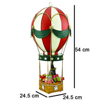 Mongolfiera in Metallo Decorativo Addobbo Natalizio con Gancio 54x24.5x24.5 cm