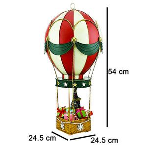 Mongolfiera in Metallo Decorativo Addobbo Natalizio con Gancio 54x24.5x24.5 cm