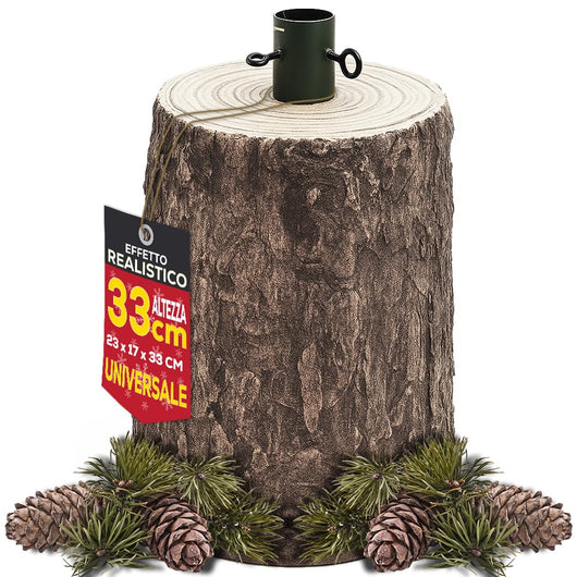 Base Supporto Albero di Natale Tronco Natalizio Attacco Universale Altezza 33 cm