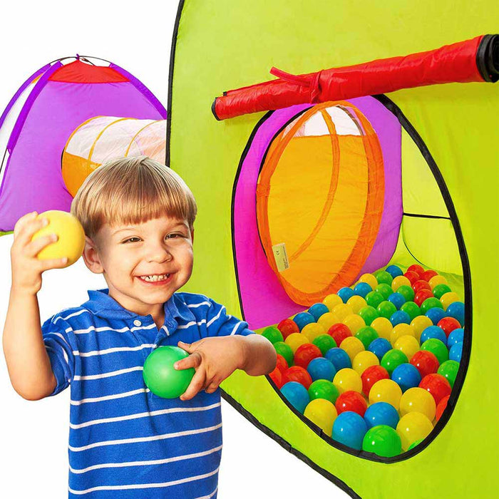 Tenda Igloo Bambini con 200 Palline e Tunnel Pieghevole Giochi Interni ed Esterni