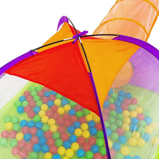 Tenda Igloo Bambini con 200 Palline e Tunnel Pieghevole Giochi Interni ed Esterni