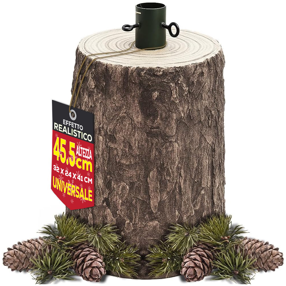 Base Supporto Albero di Natale Tronco Natalizio Attacco Universale Altezza 46 cm