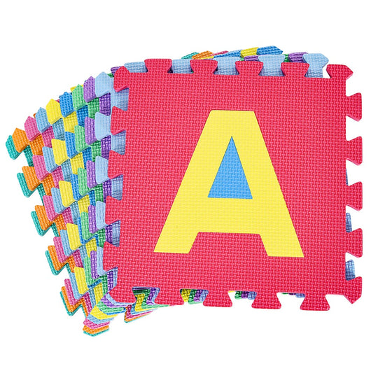 Tappetino Puzzle Maxi Lettere Colorato 9 Pezzi Gomma Eva Gioco Bambini 30x30cm