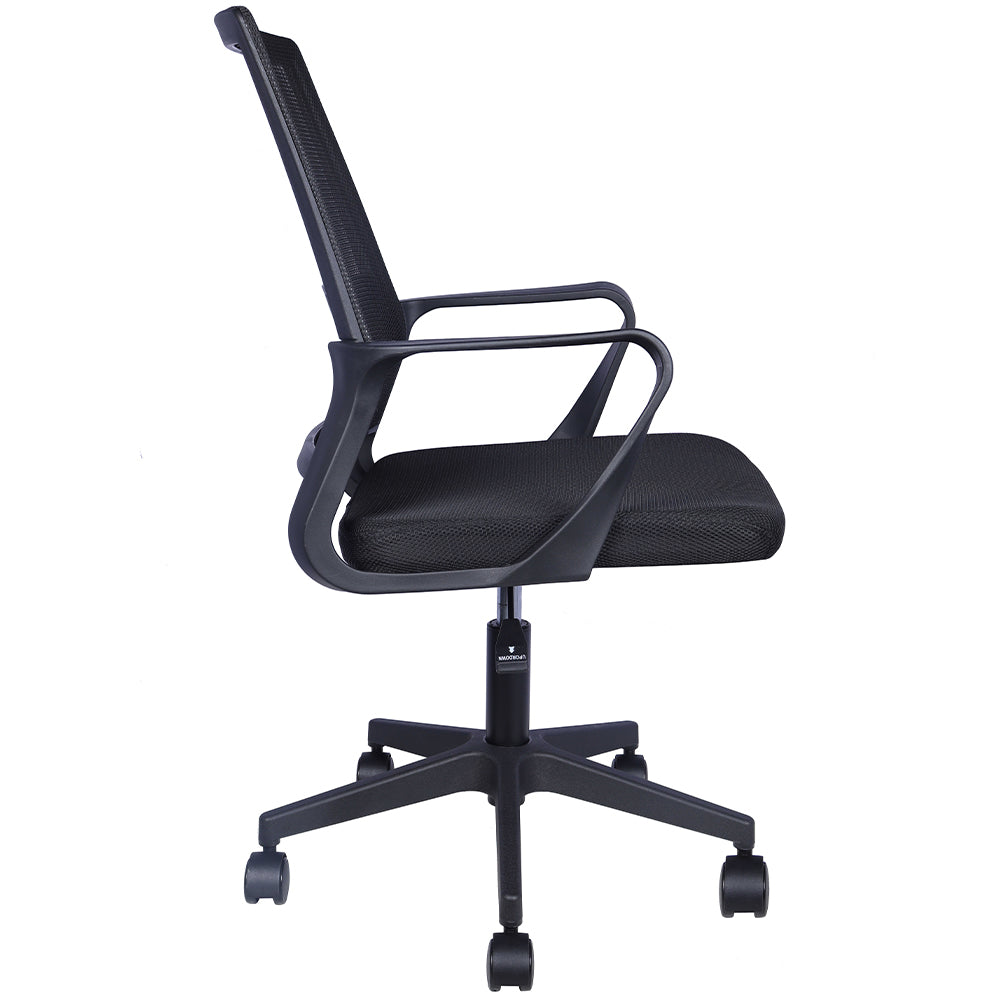 Sedia da Scrivania Ergonomica con 5ruote Piroettanti Rete Traspirante Casa Ufficio Nero