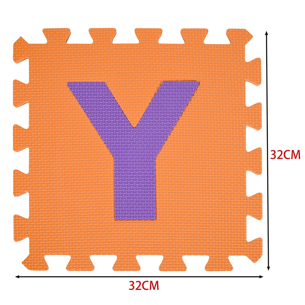 Tappetino Puzzle Maxi Lettere Colorato 9 Pezzi Gomma Eva Gioco Bambini 30x30cm