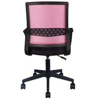 Sedia da Scrivania Ergonomica con 5ruote Piroettanti Rete Traspirante Casa Ufficio Nero Rosa