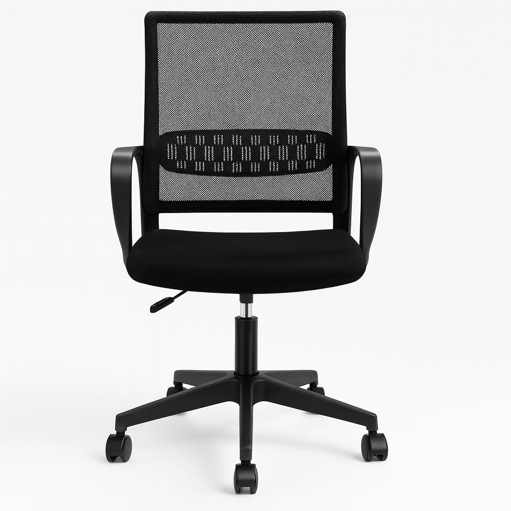 Sedia da Scrivania Ergonomica con 5ruote Piroettanti Rete Traspirante Casa Ufficio Nero