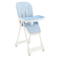 Seggiolone Pappa Bimbo 0-36 Mesi Pieghevole Salvaspazio Regolabile Celeste