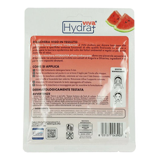 HYDRA VIVA MASCHERA IN TESSUTO MONODOSE CON ESTRATTO DI ANGURIA EFFETTO RINFRESCANTE DERMATOLOGICAMENTE TESTATO