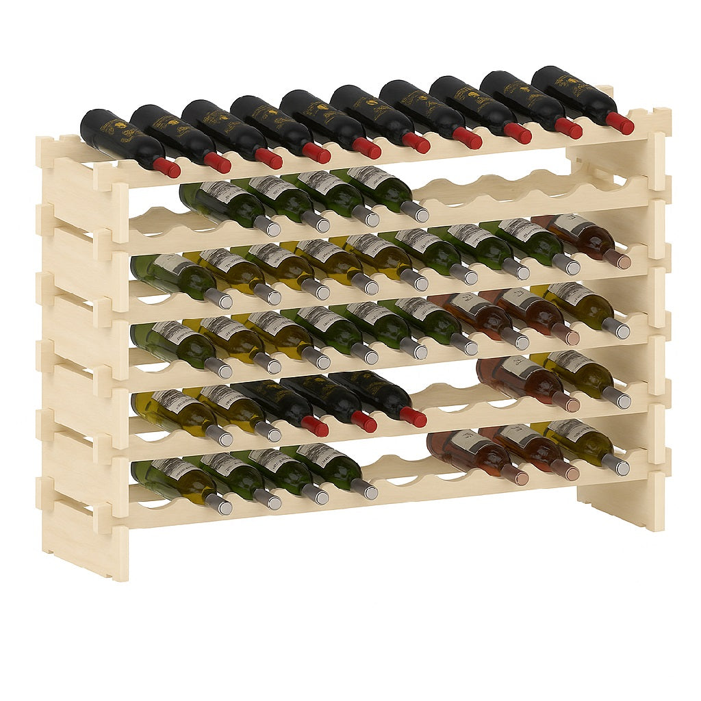 Porta Bottiglie Cantinetta Legno di Pino 6Piani 60 Scomparti 110x30 H80cm Casa Bar