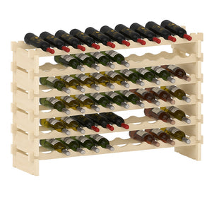 Porta Bottiglie Cantinetta Legno di Pino 6Piani 60 Scomparti 110x30 H80cm Casa Bar