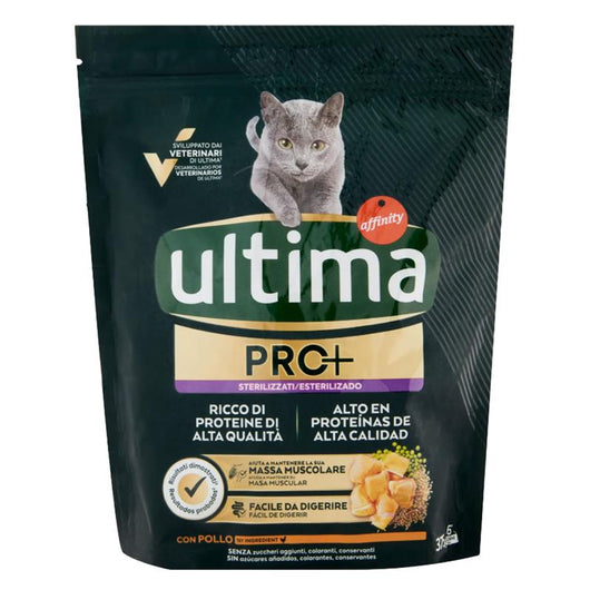 ULTIMA PRO + CROCCHETTE PER GATTO STERILIZZATO 375 GR FACILE DA DIGERIRE GUSTO POLLO