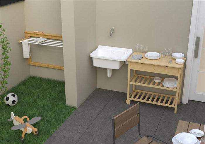 LAVANDINO PILOZZO A MURO CON DIPENSER SI PRESTA ALL’UTILIZZO SIA IN AMBIENTI INTERNI CHE ESTERNI 50X35X24 CM