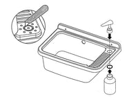 LAVANDINO PILOZZO A MURO CON DIPENSER SI PRESTA ALL’UTILIZZO SIA IN AMBIENTI INTERNI CHE ESTERNI 50X35X24 CM