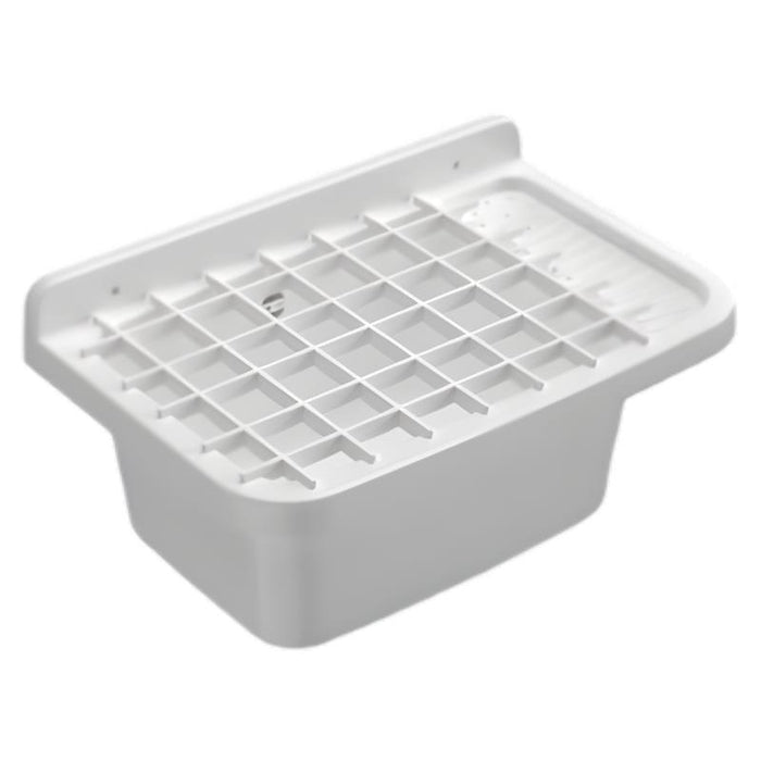 PILOZZO A PARETE BIANCO IN RESINA CON GRIGLIA PERFETTO PER SPAZI INTERNI O ESTERNI 50X35X24 CM