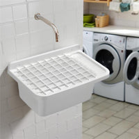 PILOZZO A PARETE BIANCO IN RESINA CON GRIGLIA PERFETTO PER SPAZI INTERNI O ESTERNI 50X35X24 CM