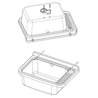 PILOZZO A PARETE BIANCO IN RESINA CON GRIGLIA PERFETTO PER SPAZI INTERNI O ESTERNI 50X35X24 CM