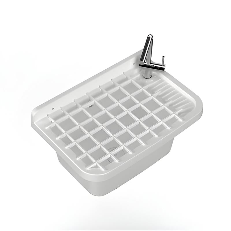 PILOZZO A PARETE BIANCO IN RESINA CON GRIGLIA PERFETTO PER SPAZI INTERNI O ESTERNI 50X35X24 CM