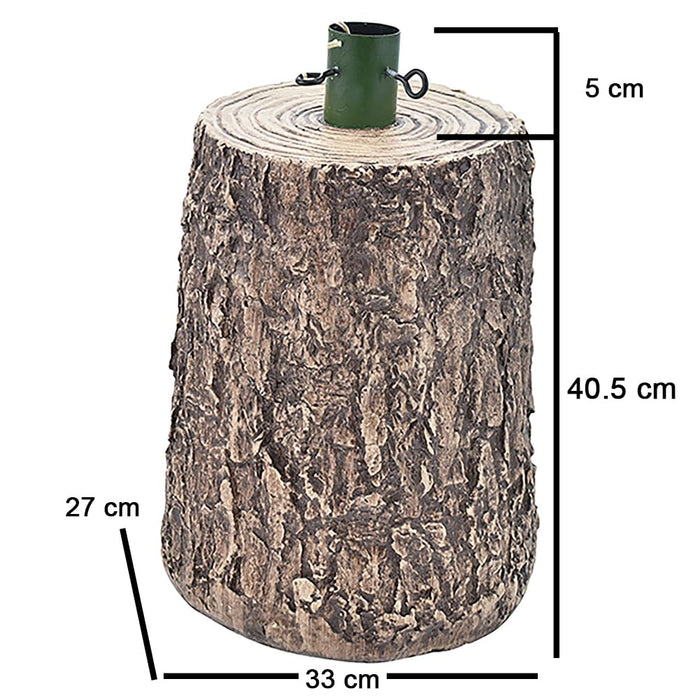 Base Supporto Albero di Natale Tronco Universale Resina Ferro Marrone H 46 cm