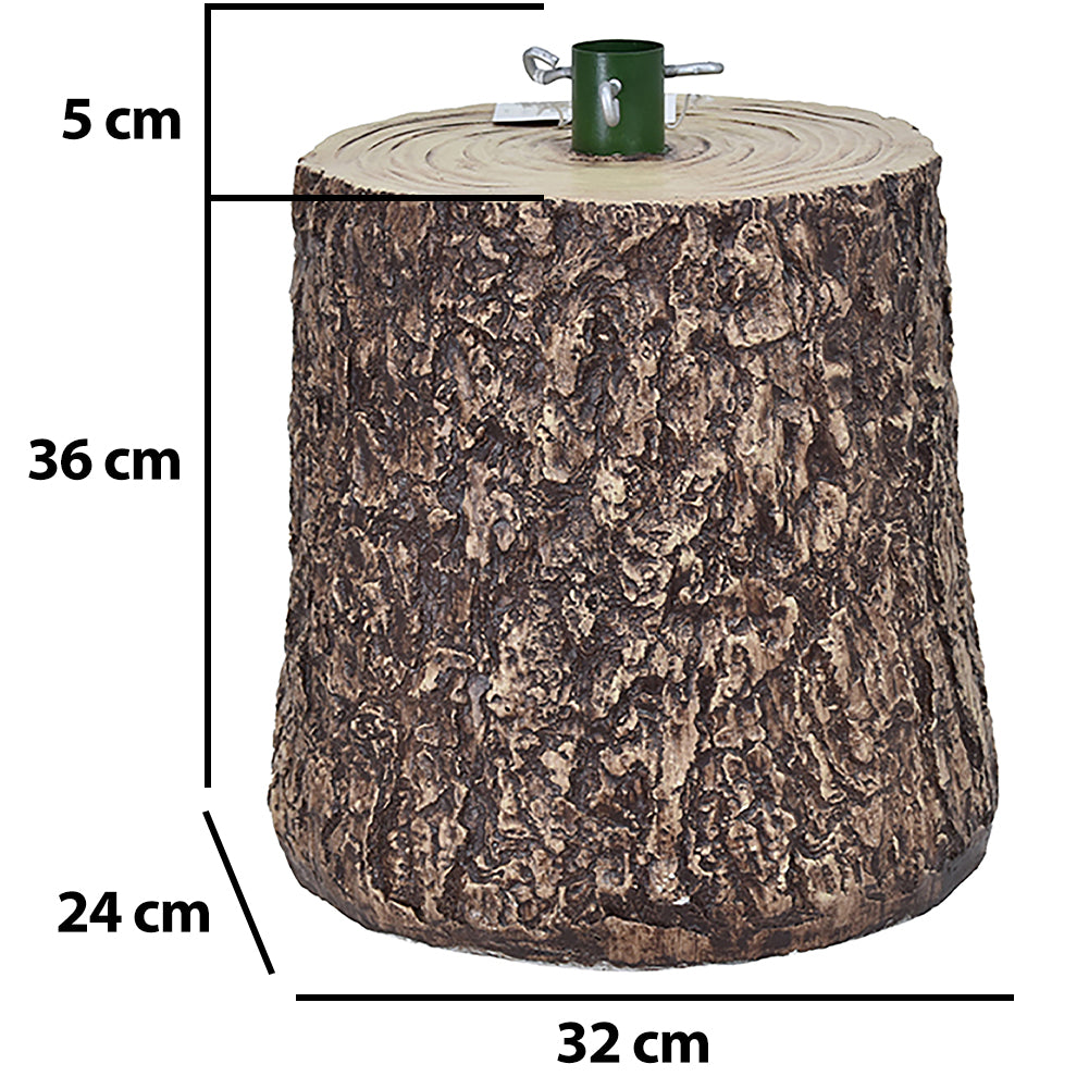 Base Supporto Albero di Natale Tronco Universale Resina Ferro Marrone H 41 cm