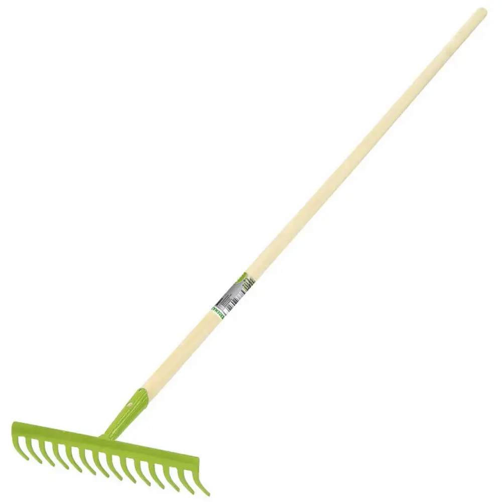 Rastrello da Giardino con Manico in Legno 130 cm Verdemax
