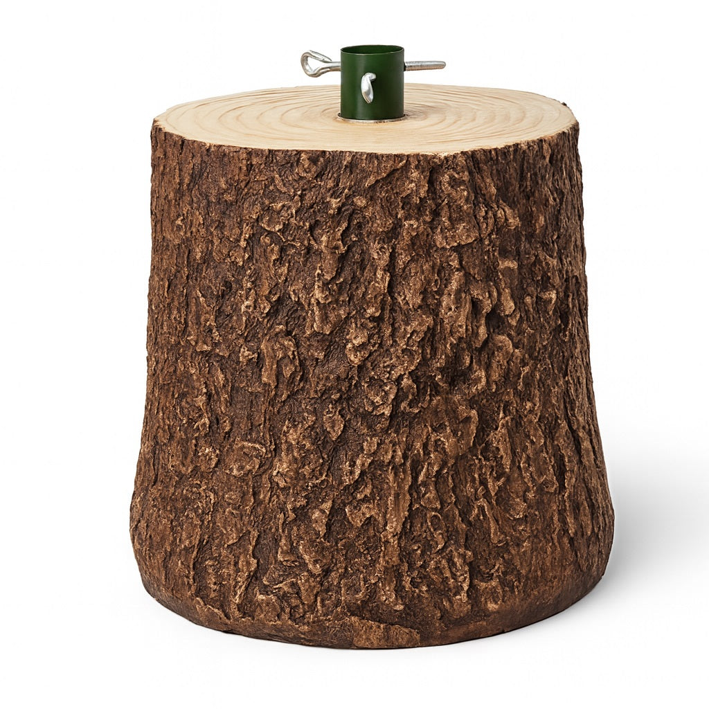 Base Supporto Albero di Natale Tronco Universale Resina Ferro Marrone H 41 cm