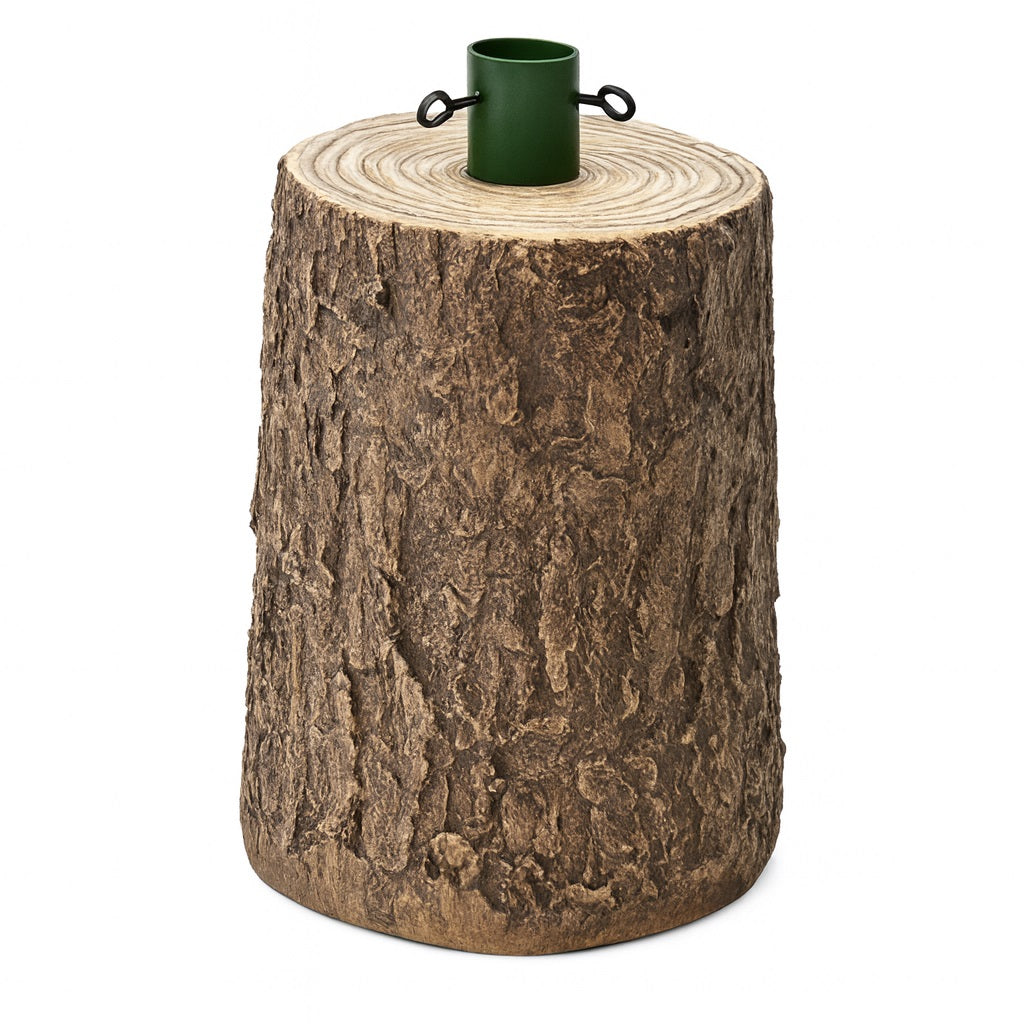 Base Supporto Albero di Natale Tronco Universale Resina Ferro Marrone H 46 cm