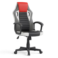 Sedia Gaming Ufficio Poltrona Scrivania Ergonomica Regolabile Girevole Rosso Grigio Nero