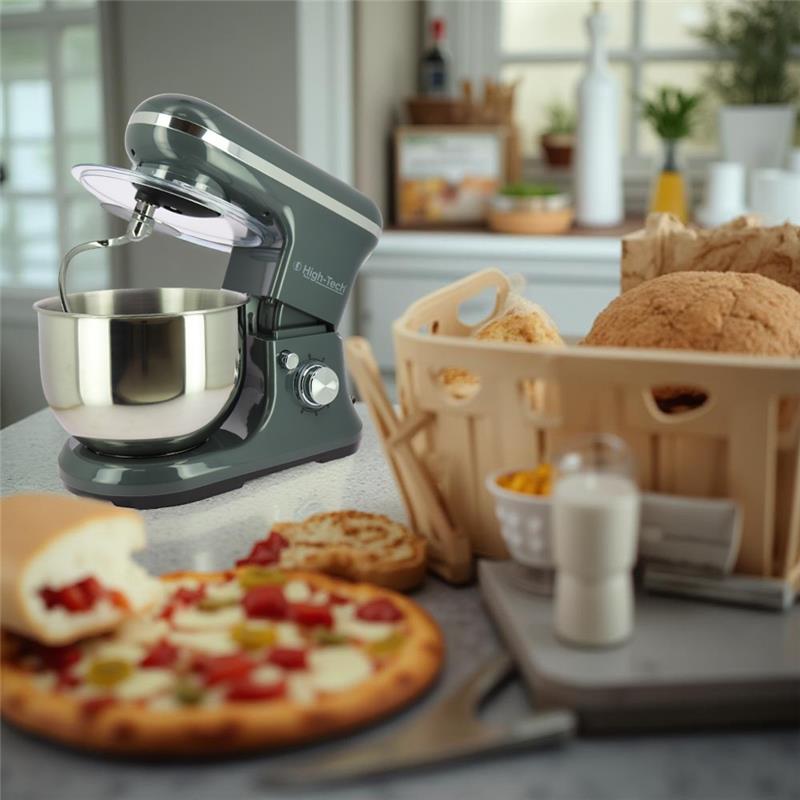 HIGH-TECH IMPASTATRICE PLANETARIA CON CESTELLO IN ACCIAIO CAPIENZA 5L 1200W - COLORE GRIGIO