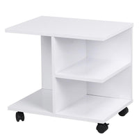 Mobiletto Tavolino Multiuso Design Moderno 4Ripiani 50x35H42cm Salvaspazio Bianco