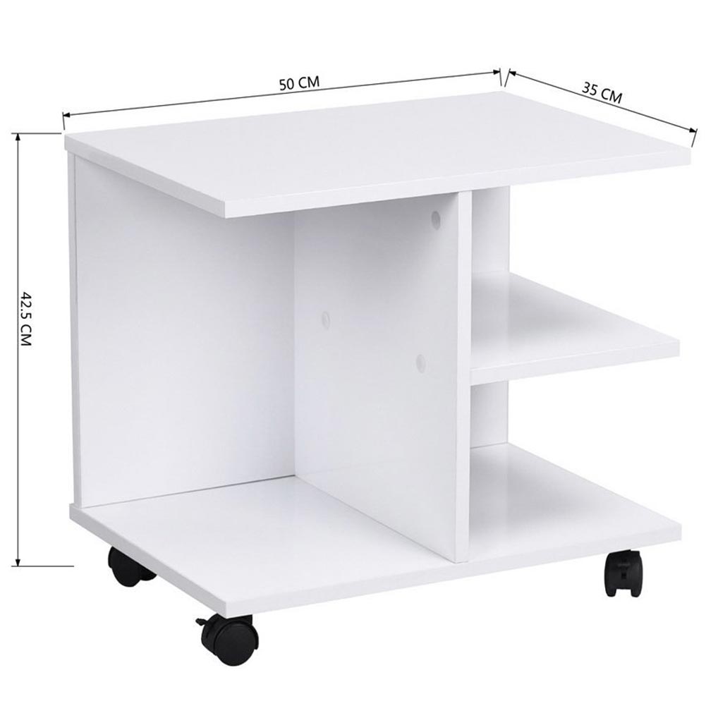 Mobiletto Tavolino Multiuso Design Moderno 4Ripiani 50x35H42cm Salvaspazio Bianco