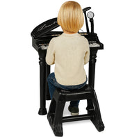 Pianoforte per Bambini 31 Tasti con Sgabello Microfono Luci Funzioni Educative Nero