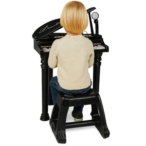 Pianoforte per Bambini 31 Tasti con Sgabello Microfono Luci Funzioni Educative Nero