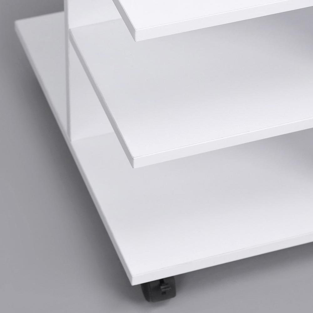 Mobiletto Tavolino Multiuso Design Moderno 4Ripiani 50x35H42cm Salvaspazio Bianco