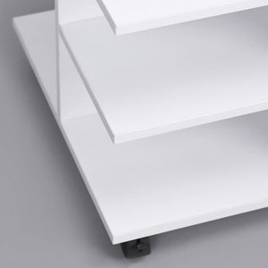 Mobiletto Tavolino Multiuso Design Moderno 4Ripiani 50x35H42cm Salvaspazio Bianco