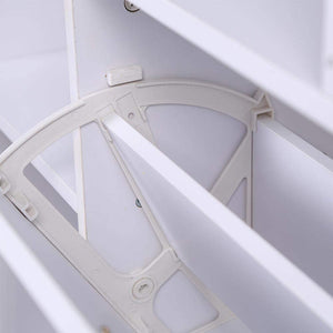 Scarpiera Doppia Profondità con Libreria 4 Ripiani Salvaspazio 102x25x98 cm Bianco