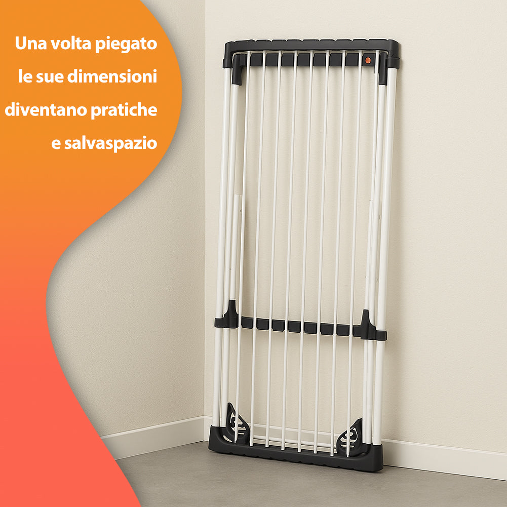 Stendino XXL Estensibile 18 Metri di Stenditura Bucato Salvaspazio Telescopica