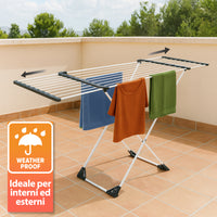 Stendino XXL Estensibile 18 Metri di Stenditura Bucato Salvaspazio Telescopica