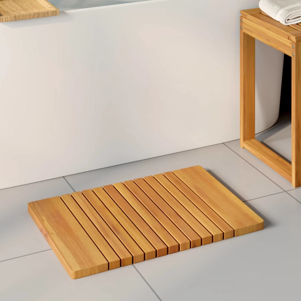 Tappeto da bagno Tinta unita Marrone 59 x 40 cm legno