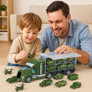 Camion Militare 12 in 1 con Carri Armati Giocattolo da Esercito con Luci e Suoni