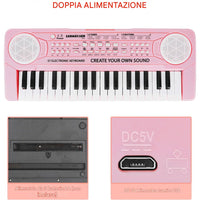 Tastiera Giocattolo Musicale Bambini 37 Tasti con Microfono Piano Keyboard Elettronico Educativo