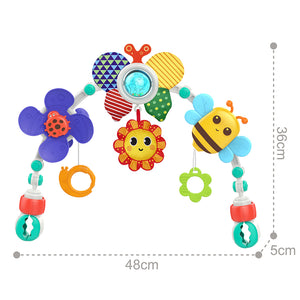 Giostrina Arco per Neonati con Suono e Clip Regolabili Giocattolo Educativo Culla Passeggino