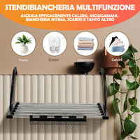 Stendino Pieghevole Salvaspazio Estensibile Balcone Finestra Termosifone Acciaio