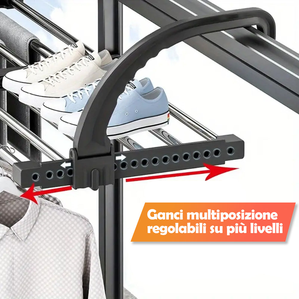 Stendino Pieghevole Salvaspazio Estensibile Balcone Finestra Termosifone Acciaio