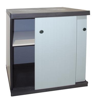 ARMADIO IN RESINA CON RIPIANI E ANTE SCORREVOLIDA INTERNO E DA ESTERNO MISURE 68X40,5X85H CM