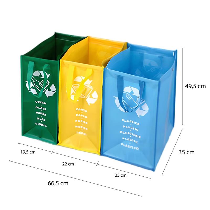 BORSE PER LA RACCOLTA DIFFERENZIATA LAVABILI DIMENSIONI 66,5X35X49,5H CM